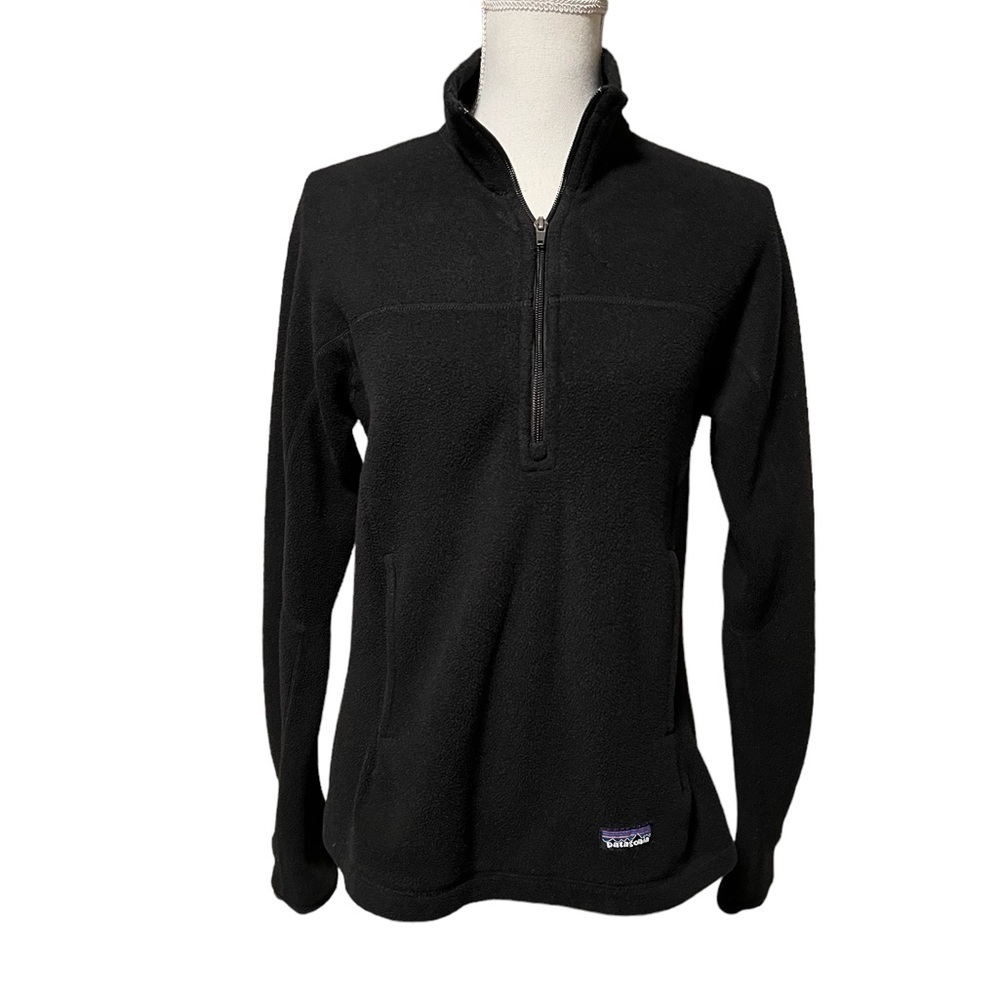 PATAGONIA WOMENS BLACK SYNCHILLA PULLOVER 1/4 ZIP SIZE SMALL